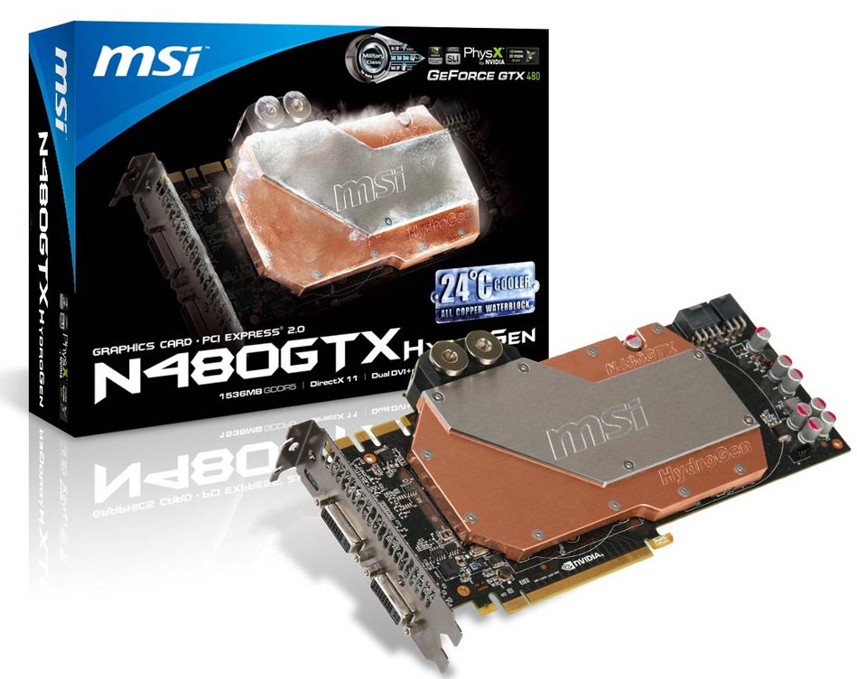MSI GeForce GTX 480 с водяным охлаждением.